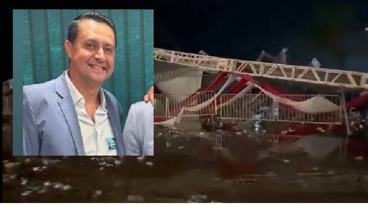 Empresário morre em queda de estrutura causada por ventania durante festa