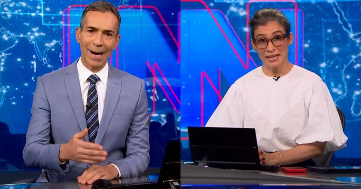 Tralli chama Renata Vasconcellos de “danadinha” ao vivo e quebra formalidade do Jornal Nacional