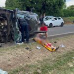 Dois motoristas ficam em estado grave após capotamento de veículos na Rodovia Cornélio Pires, em Piracicaba