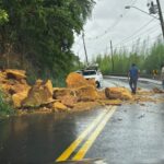 Chuva intensa provoca queda de pedras e interdita trecho da Serra de São Pedro