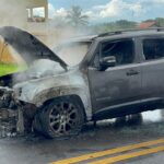 Carro pega fogo durante test drive em Piracicaba