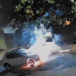 Carro é incendiado durante a madrugada e vítima relata desespero após perda total
