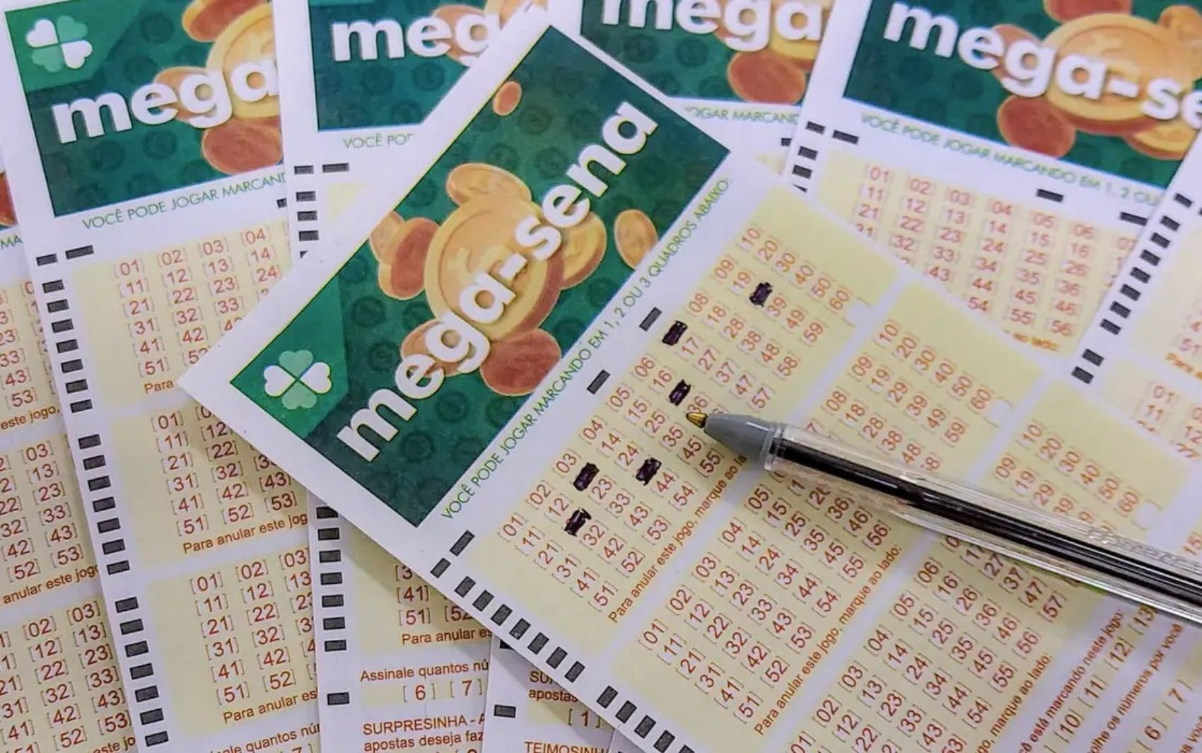 Volante da Mega-Sena para cobertura da Mega da Virada 2026