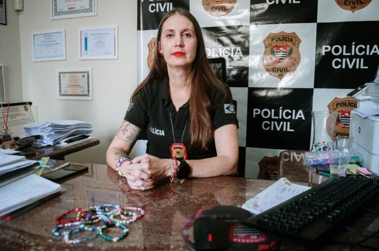 Delegada Olívia Fonseca, titular da DDM de Piracicaba, durante entrevista ao PIRANOT