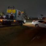 Motorista de aplicativo cai em vala após errar acesso em rodovia de Piracicaba
