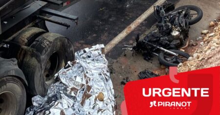 Motociclista morre após bater em carreta e moto pegar fogo em rodovia de Piracicaba