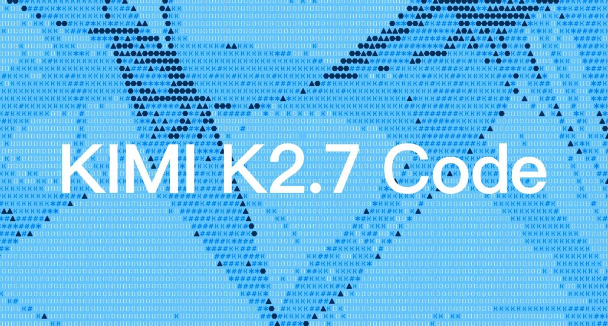 Arte oficial do modelo de IA de código aberto Kimi K2.7 Code, da Moonshot AI