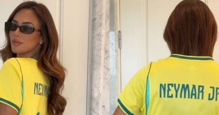 Bruna Biancardi mostra barriga de gravidez e ausência de aliança de Neymar repercute