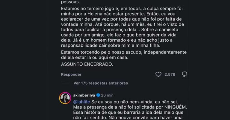 Amanda Kimberlly nega bloqueio e diz que filha de Neymar não foi convidada à Copa