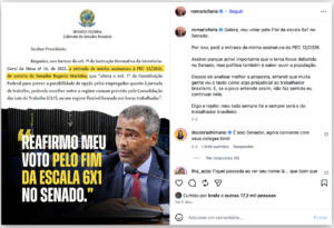 Senado impede recuo e mantém viva PEC alternativa ao fim do 6×1