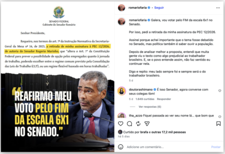 Senado impede recuo e mantém viva PEC alternativa ao fim do 6×1
