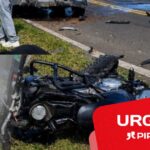 Condutor e garupa ficam em estado gravíssimo após acidente envolvendo caminhonete na Serra de São Pedro