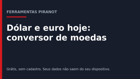 Conversor de moeda: como usar cotação do dólar e euro hoje