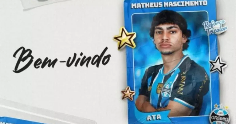 Grêmio anuncia Matheus Nascimento, ex-Botafogo, com contrato até 2030