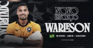 Botafogo anuncia goleiro Warleson e reformula meta após fim de transfer ban
