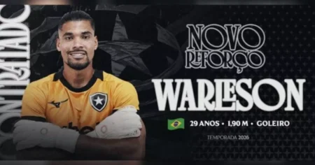 Botafogo anuncia goleiro Warleson e reformula meta após fim de transfer ban