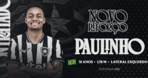 Botafogo anuncia Paulinho, ex-Midtjylland, para a lateral esquerda