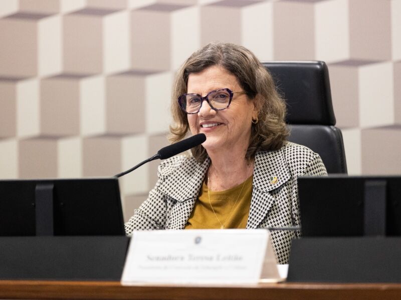 Senadora Teresa Leitão durante reunião da Comissão de Educação