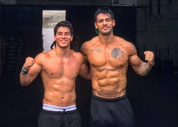 Em rede social, Lucas Lucco e Arthur Aguiar publicam foto após treino