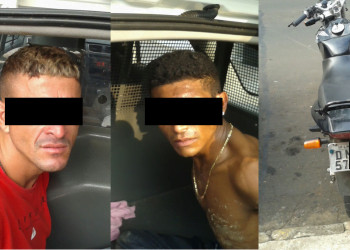 Com moto roubada, dupla tenta fuga, mas acaba na cadeia