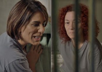 Sobre a vida na cadeia? Beatriz diz para a colega de cela que nÃ£o estÃ¡ disposta - Foto: TV Globo