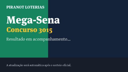 Resultado da Mega-Sena 3015: veja dezenas sorteadas, rateio e prêmio