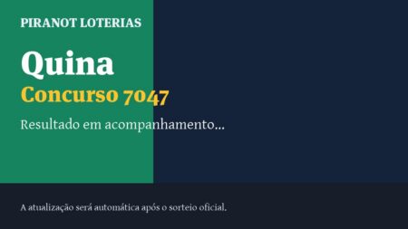 Resultado da Quina 7047: veja dezenas sorteadas, rateio e prêmio