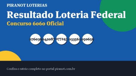 Resultado da Loteria Federal 6060: veja dezenas sorteadas, rateio e prêmio