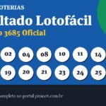 Resultado da Lotofácil 3685: veja dezenas sorteadas, rateio e prêmio