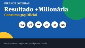 +Milionária 365 acumula; prêmio vai a R$ 66.000.000,00
